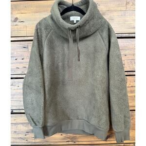 Martha By Martha Stewart Sweater Womens Small Green Curly Fleece Turtleneck NWT